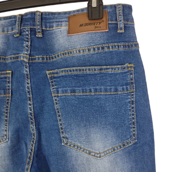 M.SOCIETY SLIM FIT JEAN INDIGO Size 32 x 30 Pressed Stretched Skinny - Picture 13 of 13
